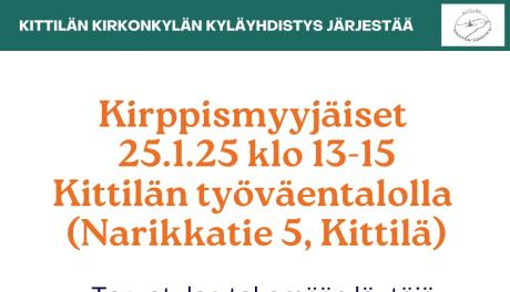 Kirppismyyjäiset 25.1.25 klo 13-15 Kittilän työväentalolla