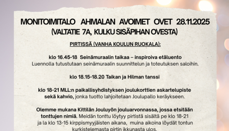 Mainoskuva, samat tiedot tekstissä