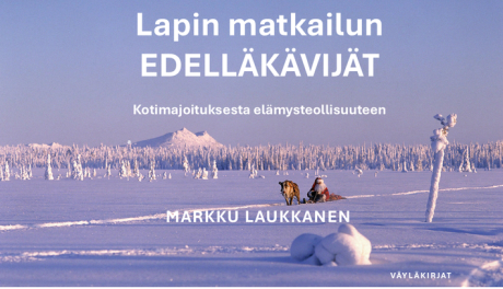 Kirjan kansi tunturimaisema, jossa poro vetää reessä istuvaa joulupukkia.