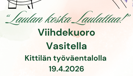 Laulan koska lalattaa -konsertin juliste, jossa on keväisiä kukki ja nuotteja