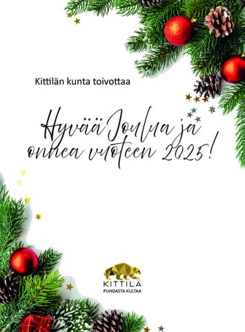 Kuvassa teksti: Kittilän kunta toivottaa Hyvää joulu ja onnea vuoteen 2025!