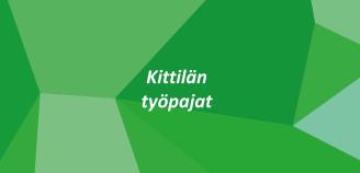 Vihreällä Kittilän pohjalla sanat Kittilän työpajat, kuvituskuva