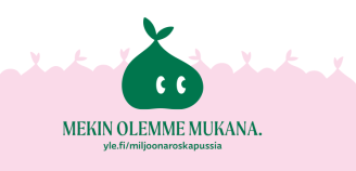Kampanjan logo, Roskapussi, jolla silmät, Mekin olemme mukana, yle.fi, Miljoona roskapussia
