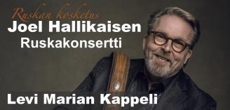 Joel Hallikainen ja mainosteksti konsertista