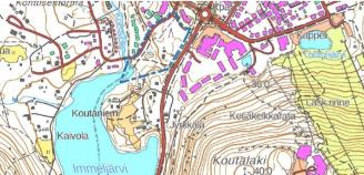 Kartta Levin kortteleiden 207 ja 208 asemakaavamuutoksen alueesta.