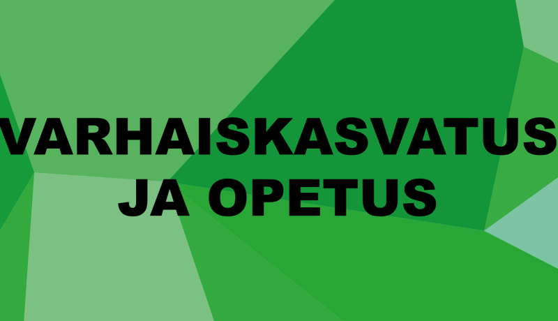 kuvitus kuva jossa vihreä kittilä grafiikka ja teksti varhaiskasvatus ja opetus