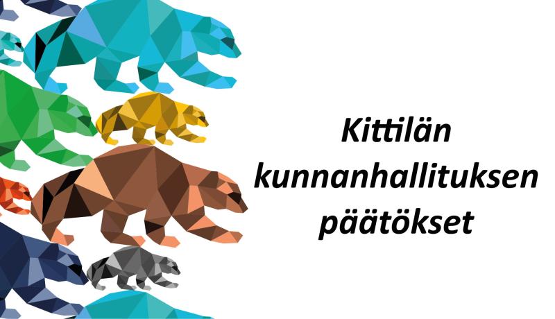 Kittilän ahmakuosi ja teksti Kittilän kunnanhallituksen päätökset