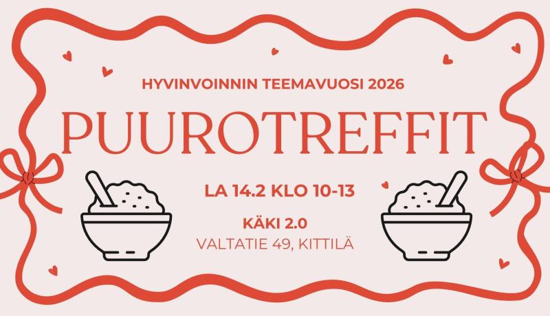 Puurotreffit lauantaina 14.2.2026 klo 10-13